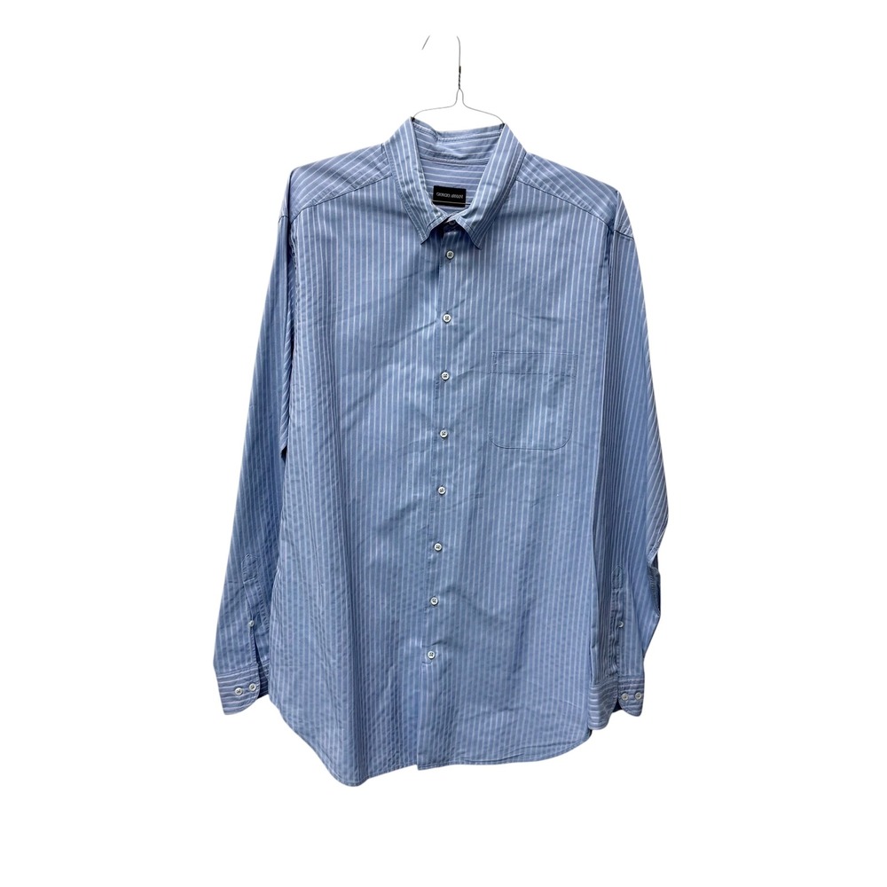 Giorgio Armani Vintage Mens Button Down Shirt Bundle 4 Pack Blue Grey Italy XL - Picture 12 of 16